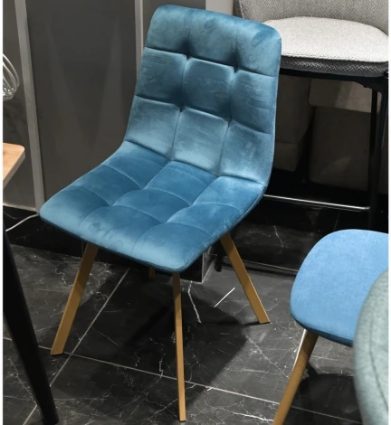 Комплект из 2-х стульев Easy тёмно-бирюзовый с ножками под дерево Bradexhome арт.FR 0734P