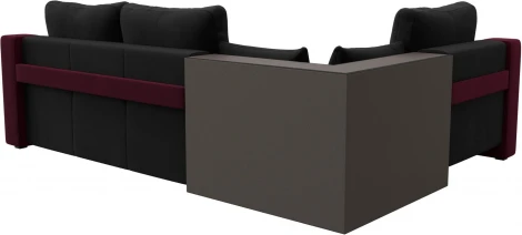 Диван угловой Кронос левый угол (Черный,Бордовый/Микровельвет) Лига Диванов арт.114630L