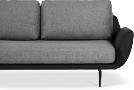 Диван Ispani угловой левый ОГОГО (арт.799391), (Ткань,Экокожа/Черный,Серый)