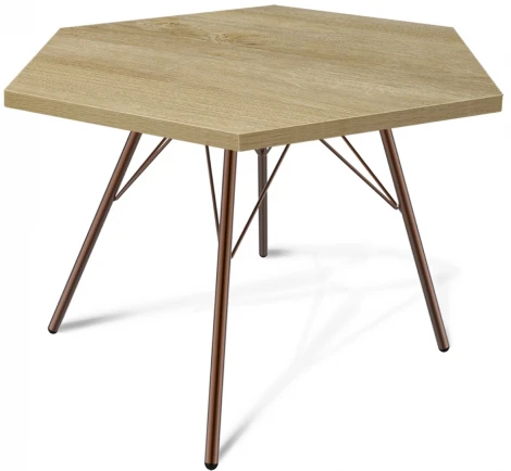 Столик журнальный SHT-S37/ЛДСП 60 медный металлик/дуб песочный Sheffilton 6793289702