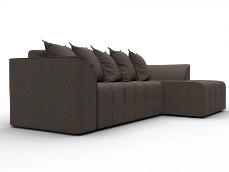 Диван угловой Лига-113 угол правый (ДСП,Рогожка/Коричневый) Лига Диванов 136703