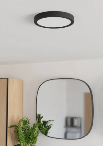 Настенно-потолочный светильник с регулировкой цветовой температуры Eglo Fueva 6 901325 11,5W(LED) 2700K, 4000K, 6500K, пластик, черный, белый