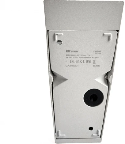 Настенный светильник уличный светодиодный Feron Дели 48364 DH506, 6W, 170Lm, 3000K, белый 48365 (220V, IP54)