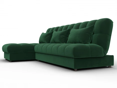 Диван угловой Лига-116 НПБ угол левый (ДСП,ЛДСП,Велюр/Зеленый) Лига Диванов 136953L