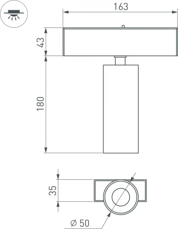 светильник магнитный MAG-SPOT-45-R65-18W Day4000 (BK, 36 deg, 24V, DALI) (Arlight, IP20 Металл) 046594