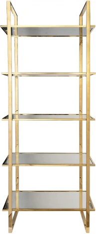 47ED-00401 Стеллаж прозр.стекло/золото 81*40*200см Garda Decor