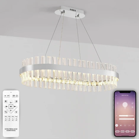 Подвесная люстра светодиодная Natali Kovaltseva Royalton INNOVATION STYLE 83181 (регулировка яркости, 220V, пульт управления, управление смартфоном, на тросе)