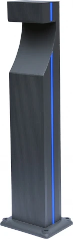 Наземный уличный светильник Kink Light Келси 09205-F(220V),16(05) серый, с декоративной синей подсветкой 220V Led 6W (IP65)