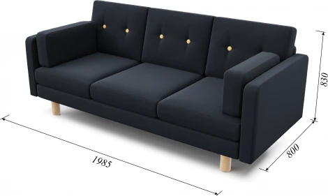 Диван Arsko прямой Ингвар Б велюр антрацитовый