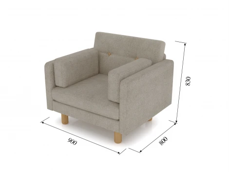 Кресло Arsko Ингвар серый велюр