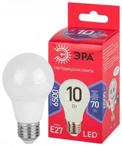 Лампочка светодиодная E27 10W ЭРА LED A60-10W-865-E27 R