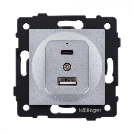 Розетка USB A+C 20W серый Kollinger REA-037GY для Aspekt, Eleganz, Reflex