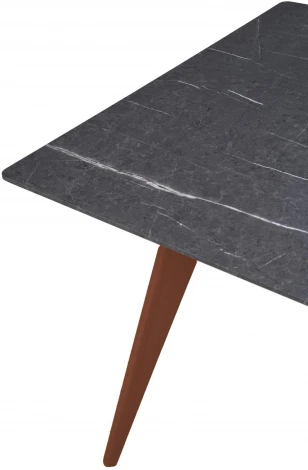 Стол R-Home Лунд 960*960 мрамор Графит Темный орех