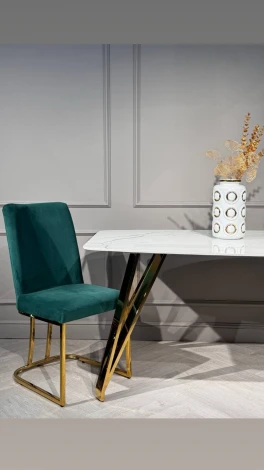 Стул обеденный IST-CASA Пресли DX-2055, 45х44х92, зеленый/золотой