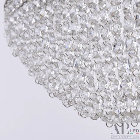 Подвесная люстра светодиодная APL LED Sicilia SH505.0.60.A.Ni.4000 (220V, хрусталь, на тросе)