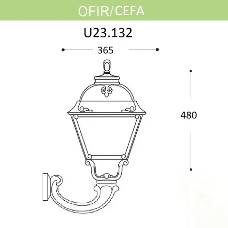 Настенный фонарь уличный Fumagalli Cefa U23.132.000.BXF1R (220V, IP55)
