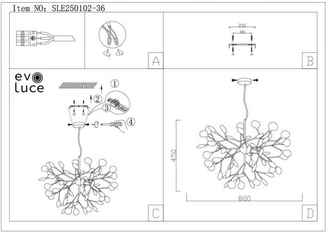 Потолочная люстра Evoluce Avola SLE250102-36
