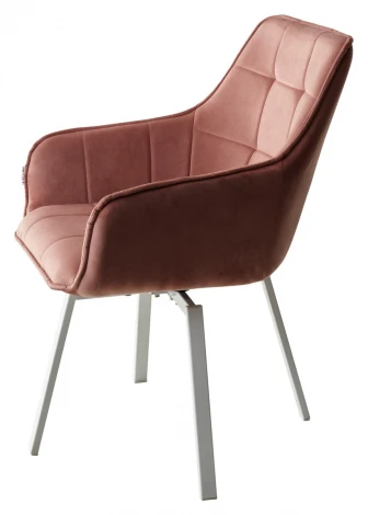 Стул M-City MAVERICK BLUVEL-52 PINK/ белый каркас, поворот.360 град.