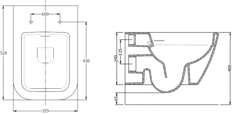 Унитаз подвесной Serel Rita RT26 с микролифтом
