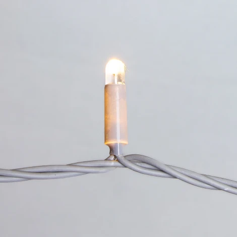 Гирлянда Нить 10м тепло-белая 24В, 100 LED, провод серый каучук 2,3мм, IP65 Laitcom ECO100-5-1WW