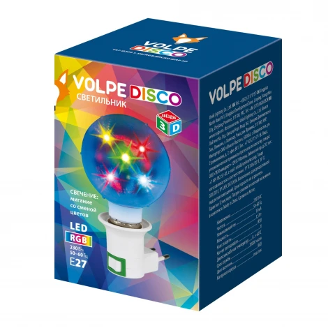 Светодиодный светильник Свечение 3D звёзды Volpe ULI-Q309 ULI-Q309 1,5W/RGB ДИСКО ШАР 3D