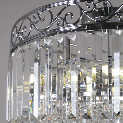 Потолочная люстра хрустальная на штанге Reluce 90183-0.3-10 CR (220V)