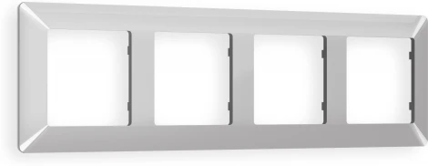 Рамка Ambrella Volt ALFA Line (Серебро глянец) 4-ая AF110404