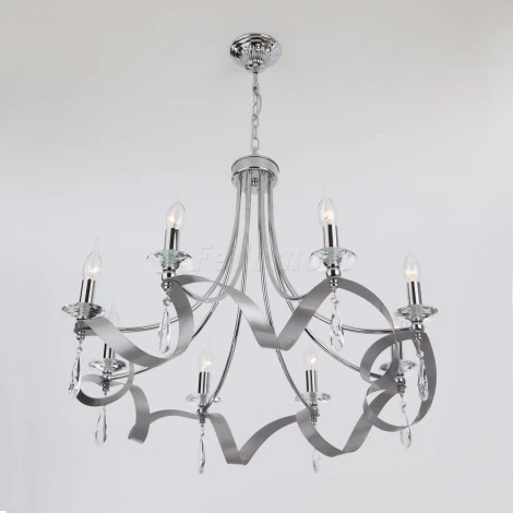 Подвесная люстра Eurosvet Adelia 60064/8 хром (220V, хрусталь Strotskis, на цепи)