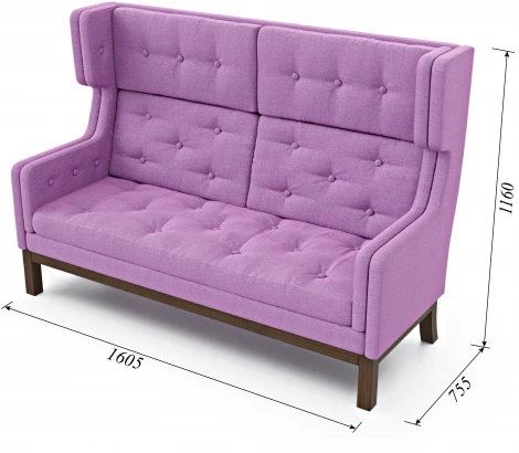 Диван Arsko Айверс Хай Орех рогожка фиолетовая