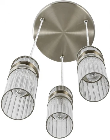 Подвесной светильник Lumion Denver 8277/3A сатин никель/прозрачный, металл/стекло Е14 3*40W 220V (на проводе)