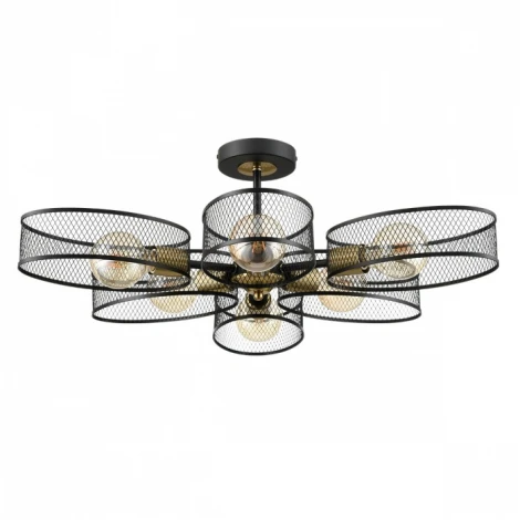 Потолочная люстра на штанге Lumion Vivana 8153/6C черный/медный, металл Е27 6*60W 220V