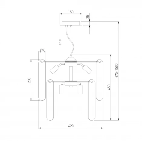 Подвесная люстра Wi-Fi Eurosvet Claire 60170/8 золото (220V, управление смартфоном, голосовое управление, умный дом - Minimir Home, Алиса, Маруся, Салют, на тросе)