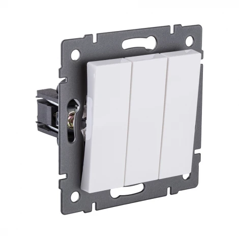 Выключатель 3-клавишный 10А/250В белый Kollinger REA-S-012WH для Aspekt, Eleganz, Reflex