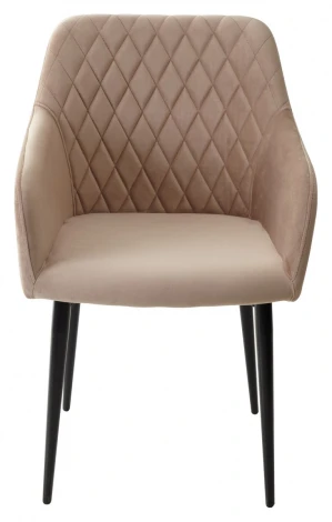 Стул M-City BRANDY-X БЕЖЕВЫЙ #5, велюр / черный каркас