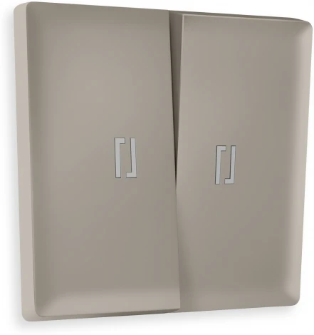 Лицевая панель Ambrella Volt ALFA (Серо-бежевый матовый) для 2-кл выключателей с подсветкой QUANT AP3640