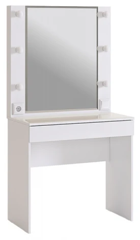 Гламур Трюмо, цвет белый/белый глянец Mebelson (арт.MDG-009.1743)