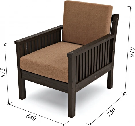 Кресло Arsko Норман венге коричневая рогожка