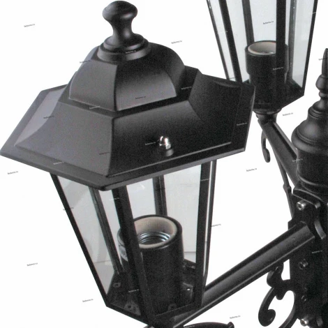 Столб уличный Horoz Erguvan, 3 плафона, черный с прозрачным