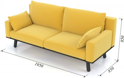 Диван Arsko прямой Колин венге велюр желтый