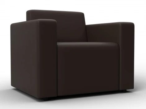 Кресло Лига-093 (ДСП,Брус,Фанера/Пластик/Экокожа/Коричневый) Лига Диванов 132466