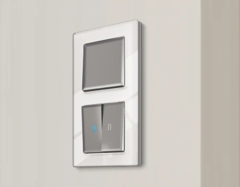 Лицевая панель Ambrella Volt ALFA (Сталь матовый) для 1-клавишных выключателей QUANT AP5010