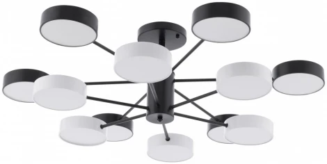 Потолочная люстра светодиодная на штанге Arte Milano Ferrara 250906/12B Bk/Wh (220V, круглые)