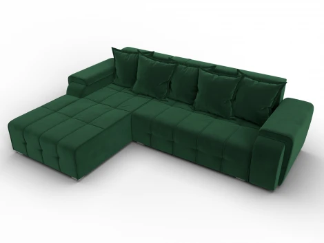 Диван угловой Лига-121 левый угол (ДСП,Брус,Велюр/Зеленый) Лига Диванов 137347L