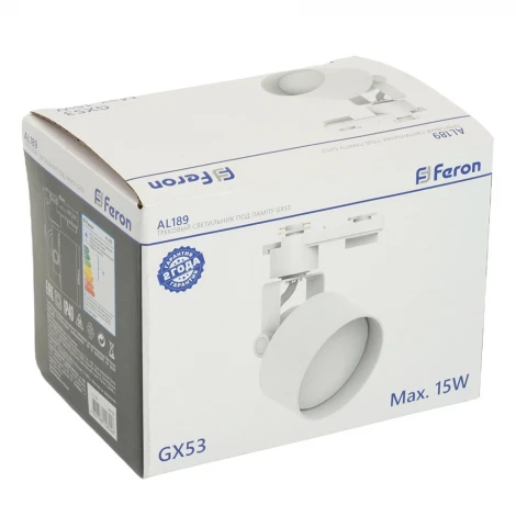 Трековый светильник однофазный 15W 220V Feron AL189 48708