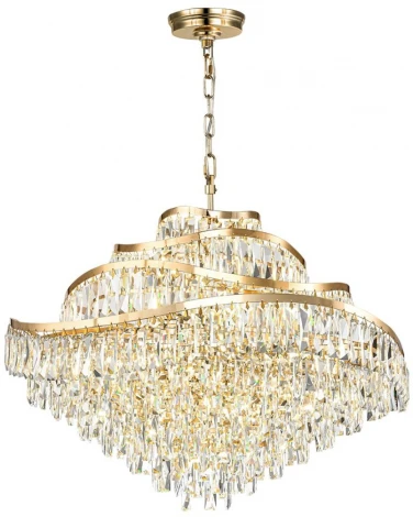 Подвесная люстра каскадная Odeon Light Wayta 5073/25 золото/прозрачный/металл/хрусталь E14 25*40W (220V, на цепи)