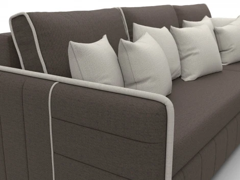 Диван угловой Лига-078 угол универсальный (ДСП/Пластик/Рогожка/Коричневый,Бежевый) Лига Диванов 130980