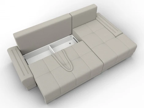 Диван угловой Лига-119 угол правый (ДСП,Брус,Фанера,ЛДС,Рогожка/Бежевый) Лига Диванов 137084