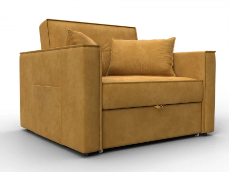 Кресло-кровать Лига-104 (80) (ЛДСП,Брус,Фанера,Велюр/Желтый) Лига Диванов 134847