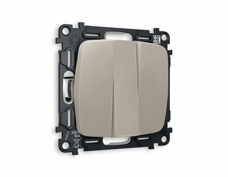 Комплект механизма Ambrella Volt 3-клавишного выключателя OMEGA MO365010 Серо-бежевый матовый QUANT