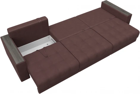 Диван прямой с декором Лига-049 НПБ Лонг Лига Диванов (Замша) арт.128443